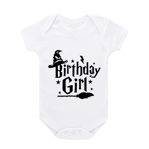 *NEW* Baby Onesie - Birthday Girl - Harry Potter Theme - White, 100% Cotton - Picture 5 of 5